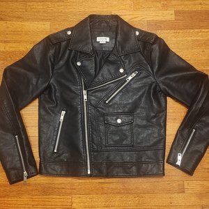 Vegan Leather Asymmetrical Biker Jacket